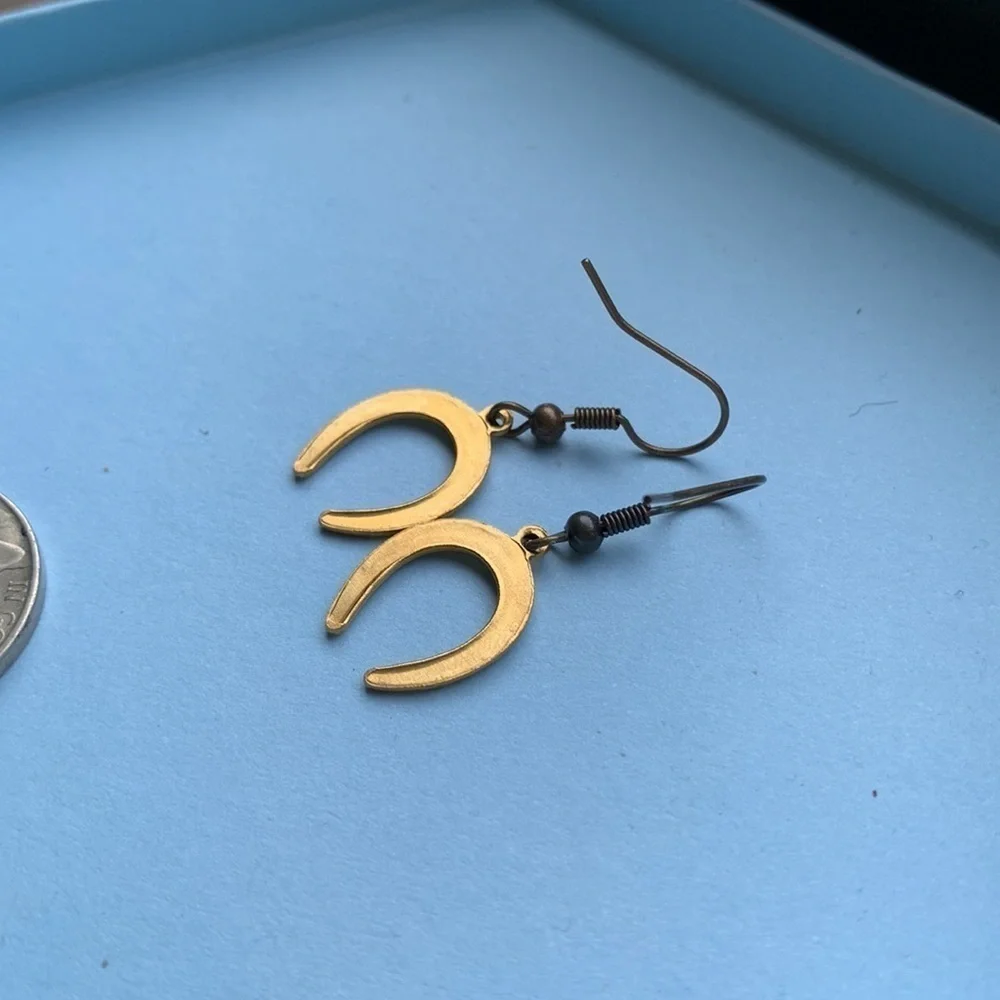 Horseshoe Gold Tone Earrings